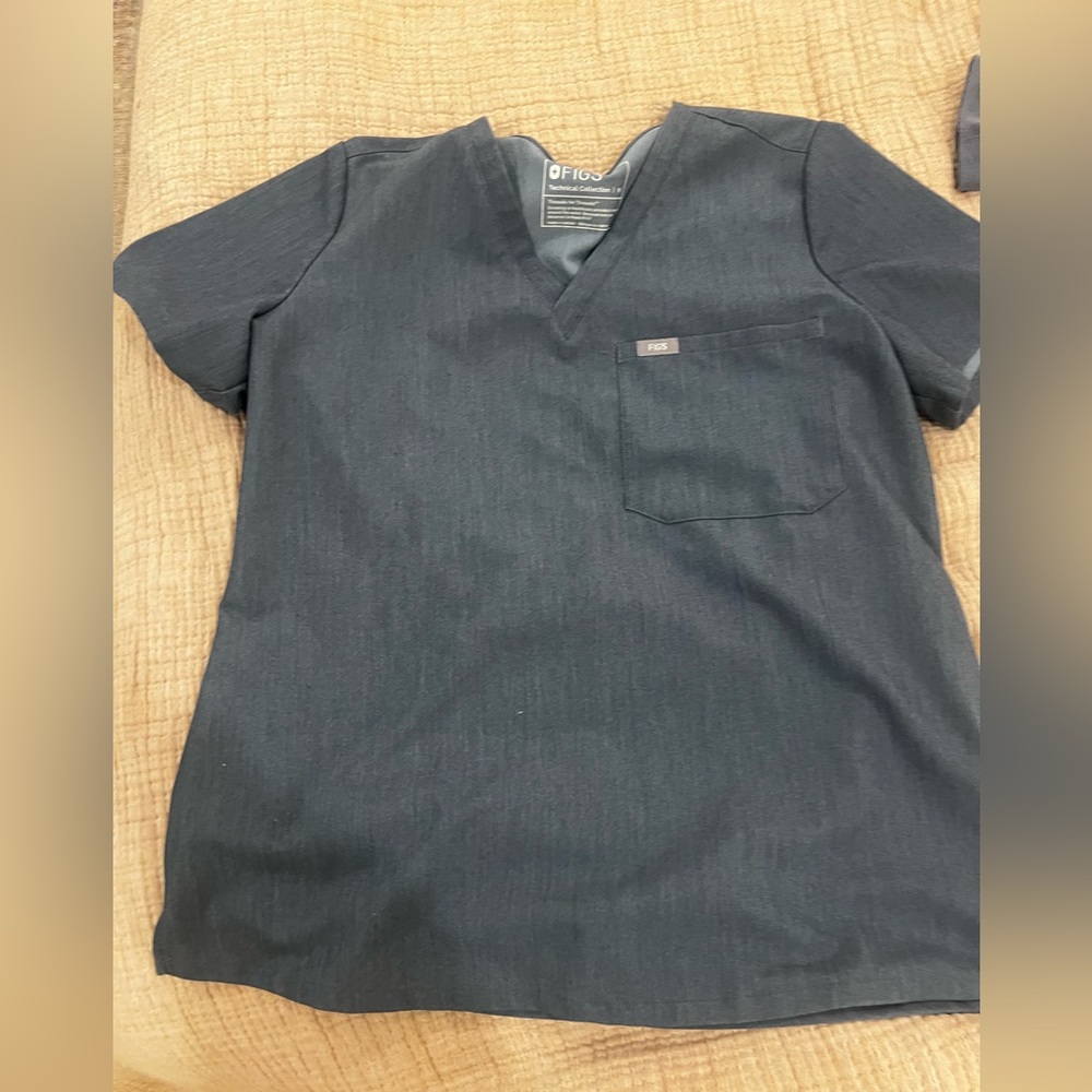 Figs Heather denim scrub set medium tall